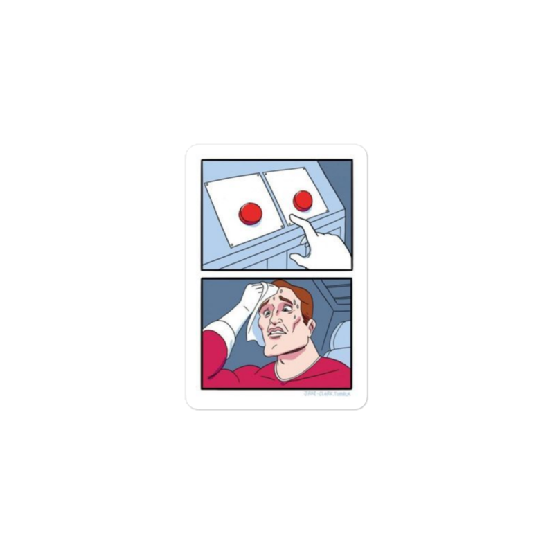 Two Buttons Sticker mockup